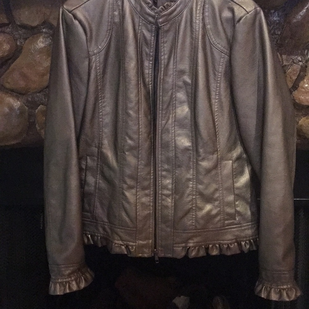 Ruffle Sleeve Pewter Jacket
